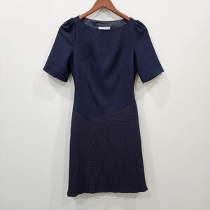 Reiss Womens Zila Mini Dress Size 4 Navy Short Sleeves Career Office Corpcore